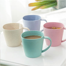 Load image into Gallery viewer, Healthy Wheat Straw Mugs Eco-friendly Durable Cups With Handgrip Brief Milk Coffee Cup Thick Anti-hot Tea Beverage Cups Mug
