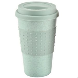 1Pcs Eco-friendly Coffee Tea Cup Wheat Straw Travel Water Drink Mug with Silicone Lid Drinking Mugs