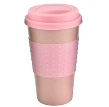 Load image into Gallery viewer, 1Pcs Eco-friendly Coffee Tea Cup Wheat Straw Travel Water Drink Mug with Silicone Lid Drinking Mugs
